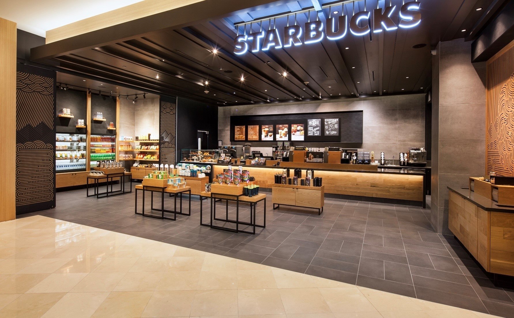 Sheraton Grand Lobby Seattle, WA Starbucks Licensed Store Design